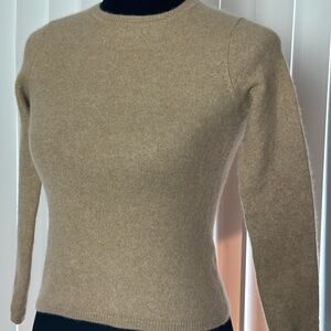 Charter Club Women's Beige Cashmere Crew Neck Sweater